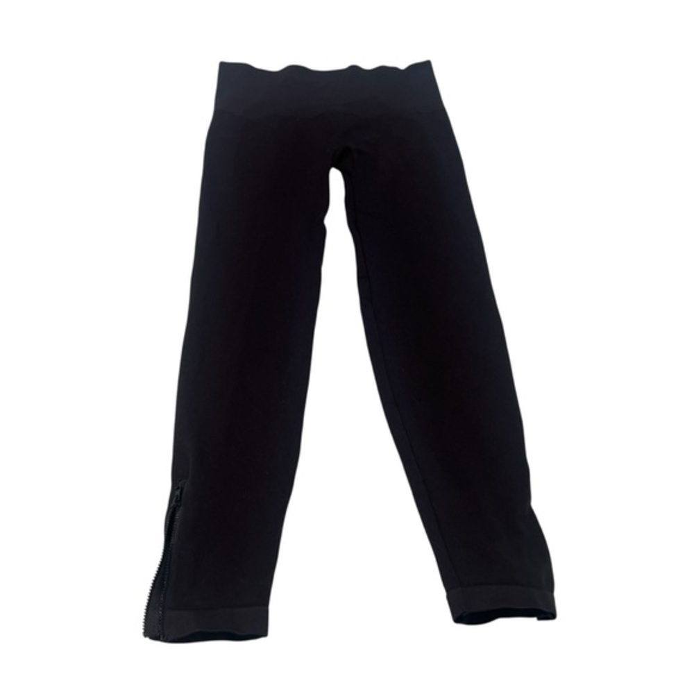 SPANX Black Leggings with Zipper Accent